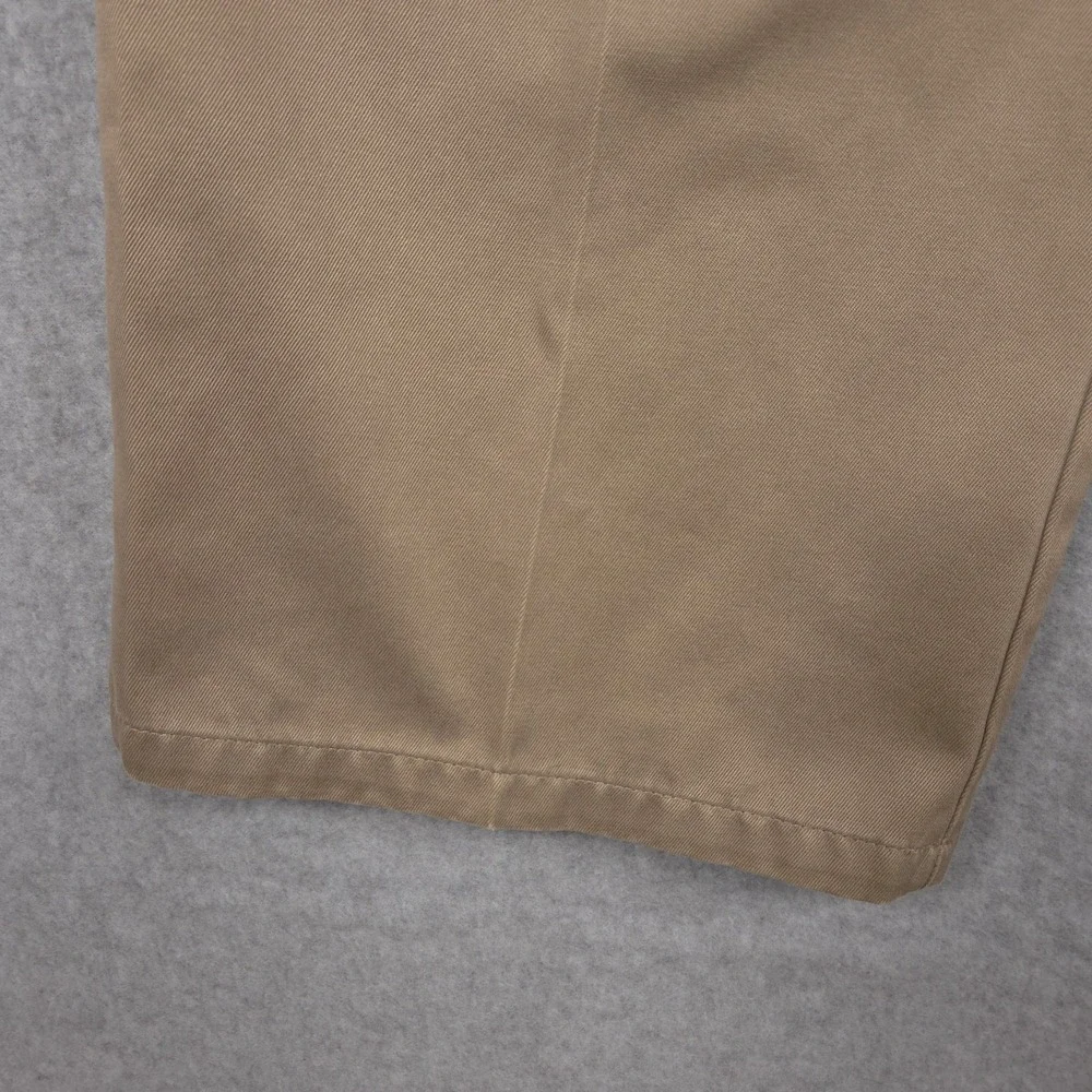 Dockers Mens 33x32 Beige Tan Classic Fit Pleated Front Chino Khaki Pants School